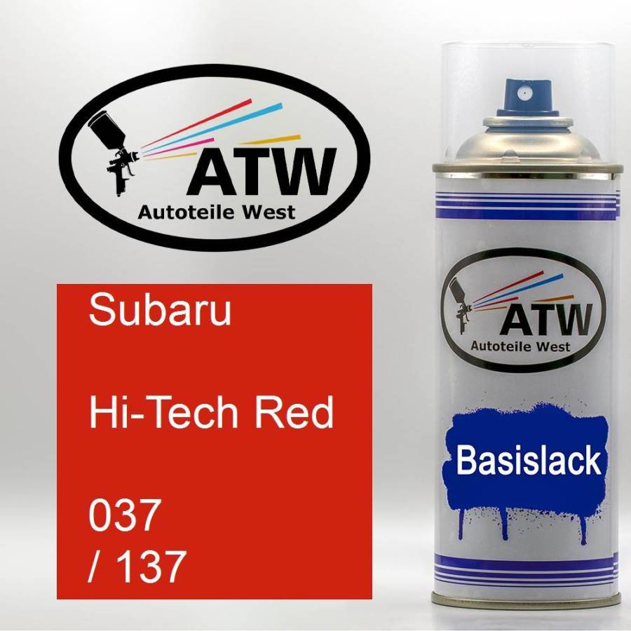 Subaru, Hi-Tech Red, 037 / 137: 400ml Sprühdose, von ATW Autoteile West.